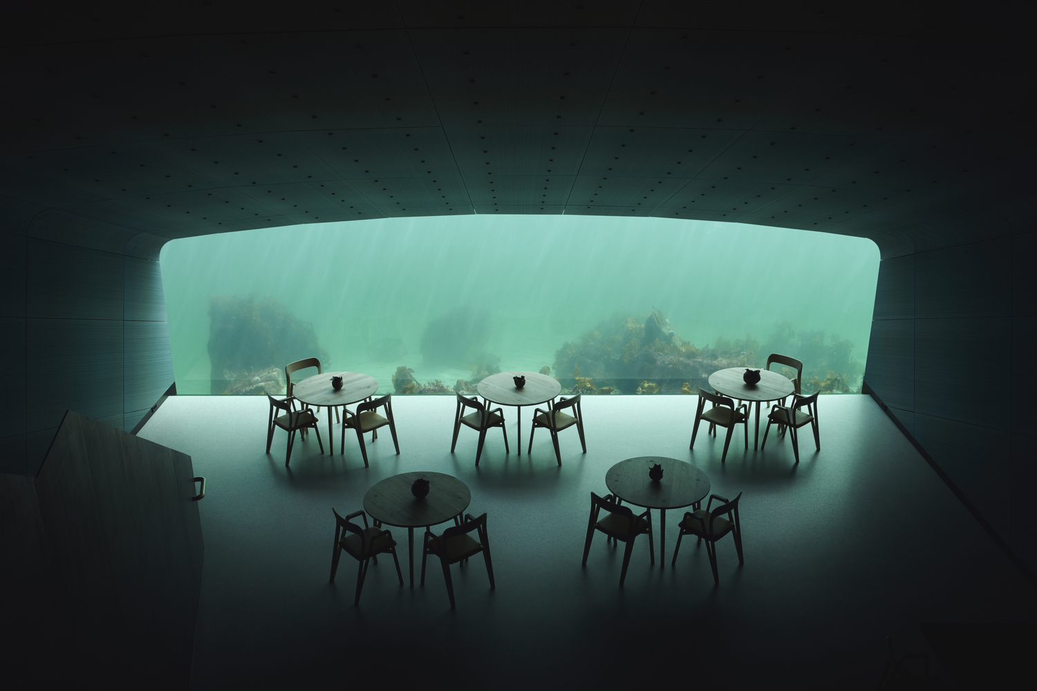 Biophilic design. Under (Underwater Restaurant), Snohetta (Photo - Ivar Kvaal)